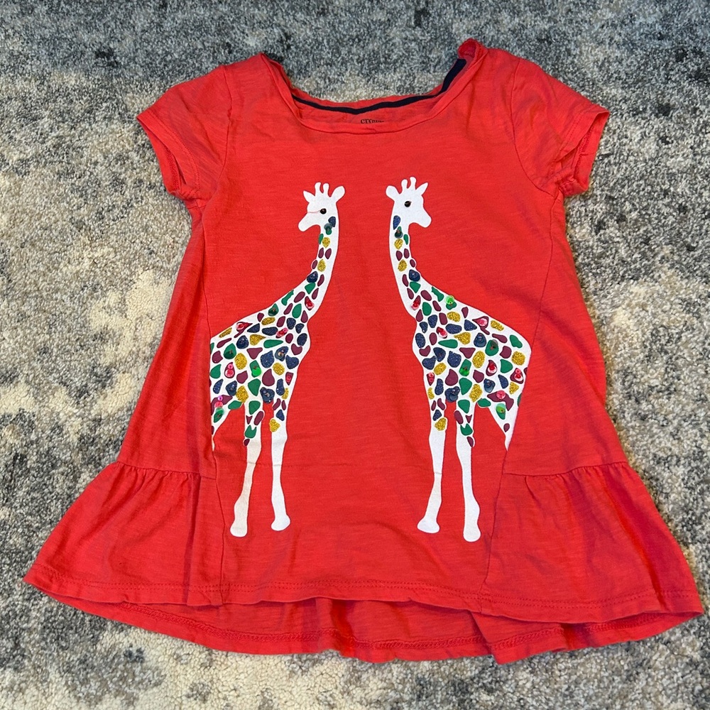 Girls crown and ivy giraffe girls shirt size small